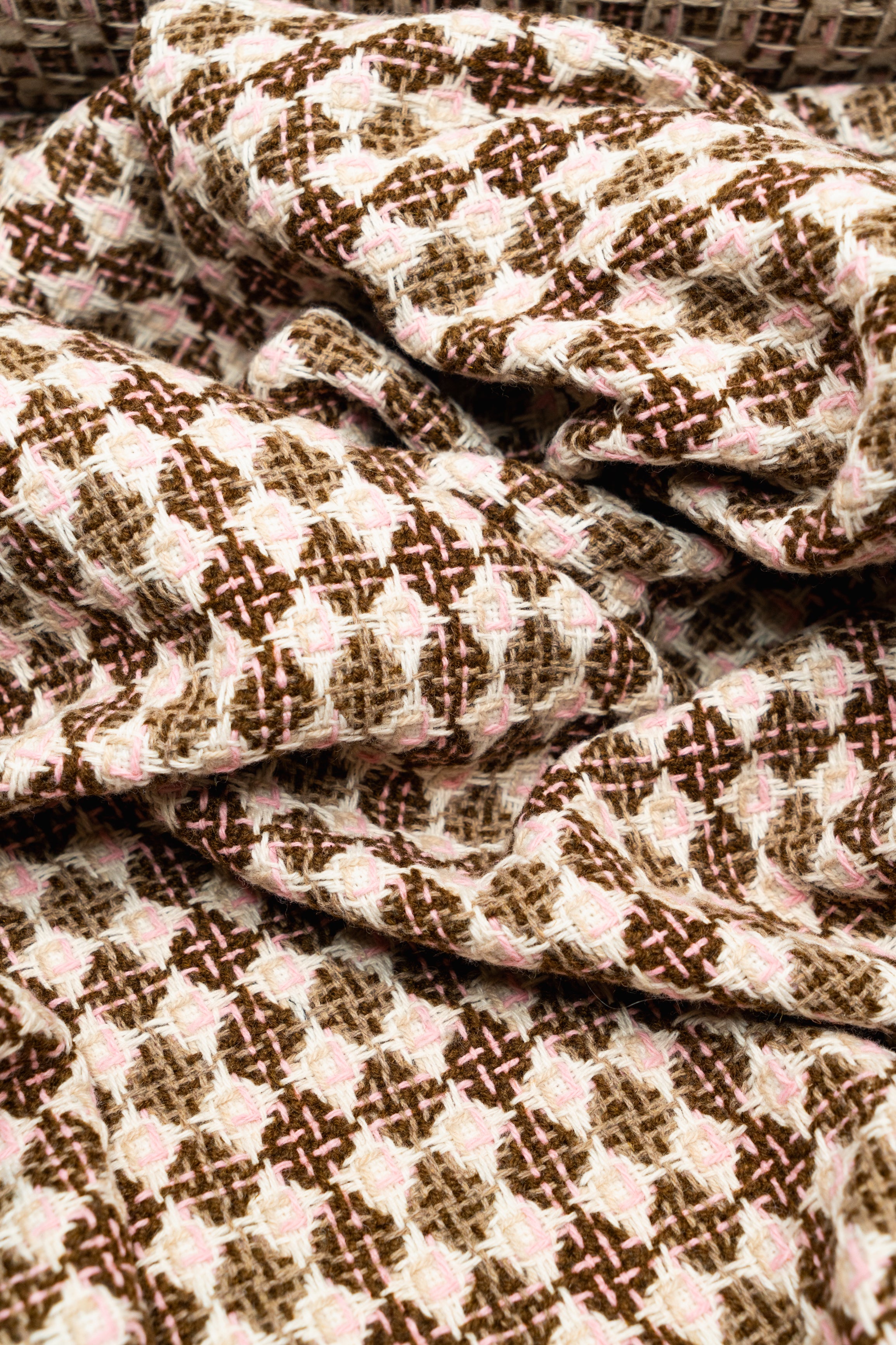 Пальтова тканина твідового плетіння Білий Рожевий Бордовий 1м