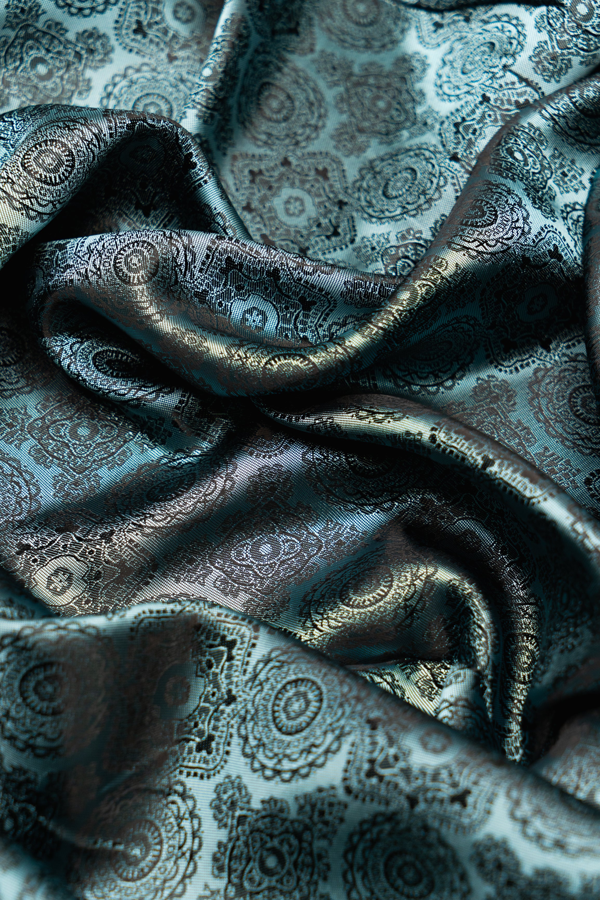 Віскозна підкладкова тканина Жаккард Сіро-блакитний 1м