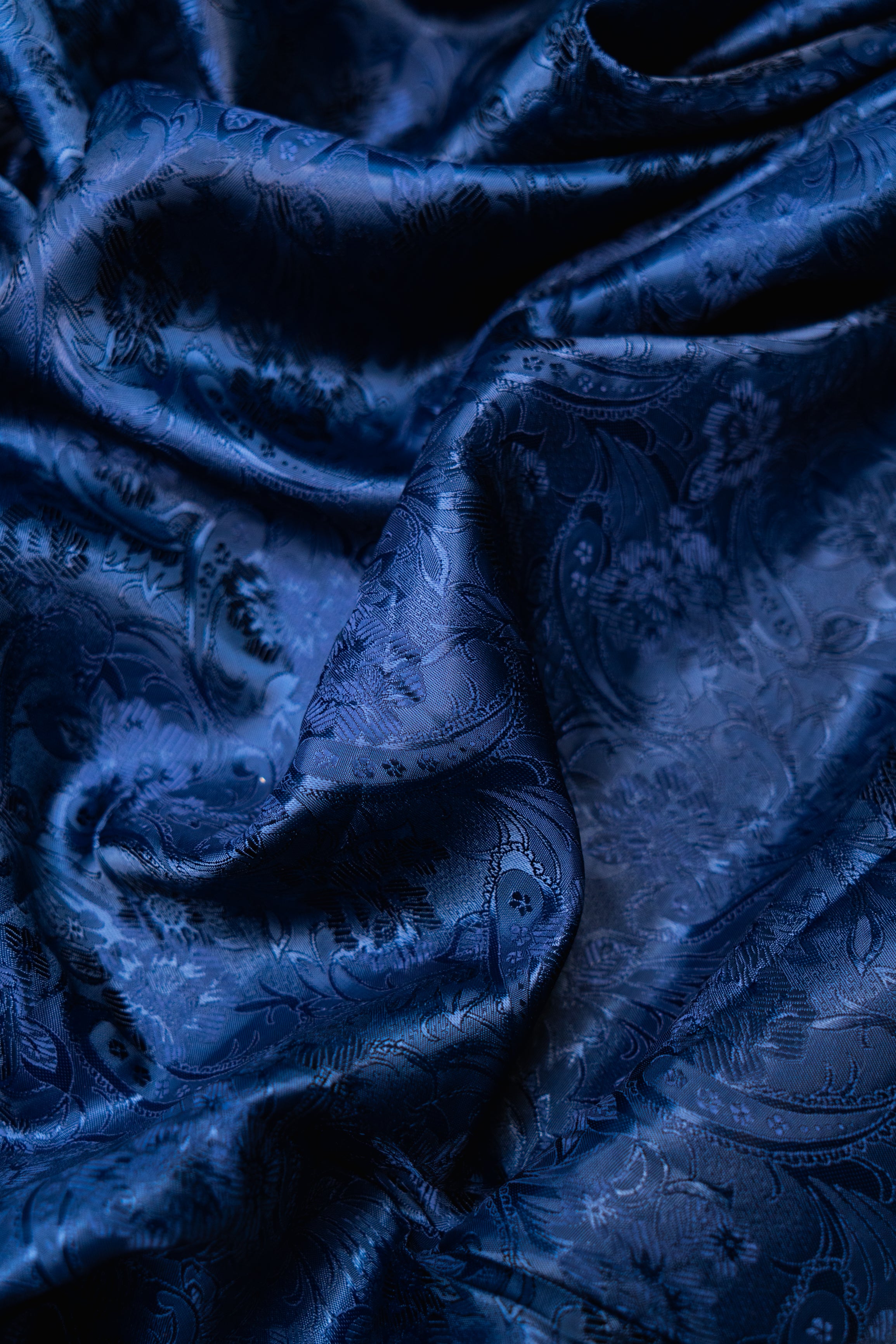 Віскозна підкладкова тканина Жаккард Королівський синій 1м